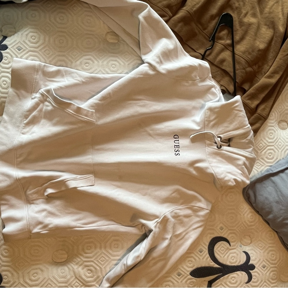 Guess Cream Hoodie with Logo
